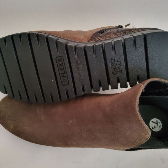 The Flexx Brown Suede Leather Ankle Boots Booties Size 7.5 New - Picture 4 of 8